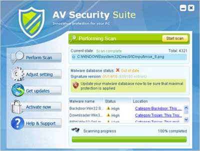 Скриншот изображения AV Security Suite: